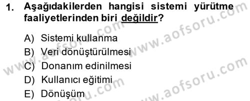 İşletme Bilgi Sistemleri Dersi 2014 - 2015 Yılı (Vize) Ara Sınav Soruları 1. Soru