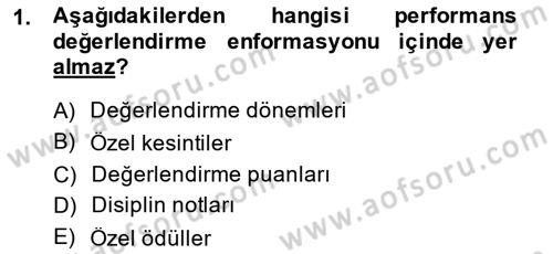 İşletme Bilgi Sistemleri Dersi 2014 - 2015 Yılı (Final) Dönem Sonu Sınav Soruları 1. Soru