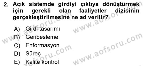 İşletme Bilgi Sistemleri Dersi 2018 - 2019 Yılı (Final) Dönem Sonu Sınav Soruları 2. Soru