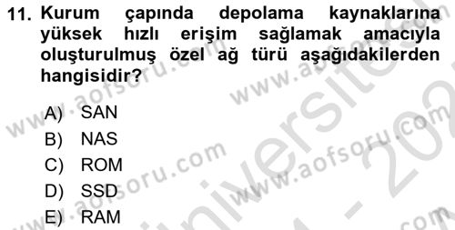 İşletme Bilgi Sistemleri Dersi 2024 - 2025 Yılı (Vize) Ara Sınav Soruları 11. Soru