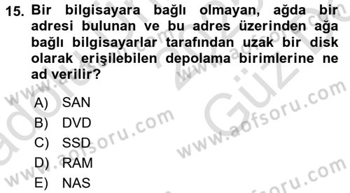 İşletme Bilgi Sistemleri Dersi 2025 - 2026 Yılı (Vize) Ara Sınav Soruları 15. Soru