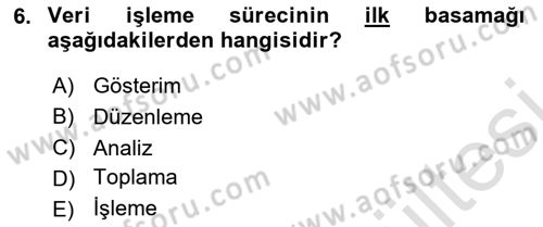 İşletme Bilgi Sistemleri Dersi 2025 - 2026 Yılı (Vize) Ara Sınav Soruları 6. Soru