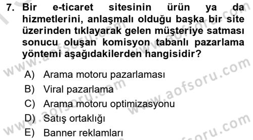 İşletme Bilgi Sistemleri Dersi 2025 - 2026 Yılı (Final) Dönem Sonu Sınav Soruları 7. Soru