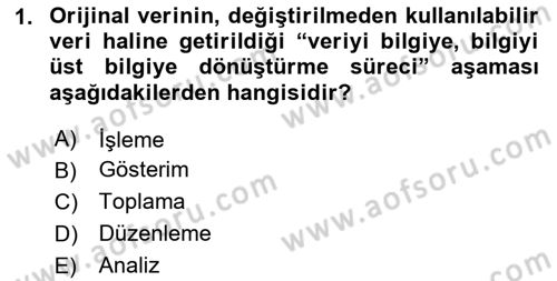 İşletme Bilgi Sistemleri Dersi 2025 - 2026 Yılı Yaz Okulu Sınav Soruları 1. Soru