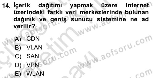 İşletme Bilgi Sistemleri Dersi 2025 - 2026 Yılı Yaz Okulu Sınav Soruları 14. Soru