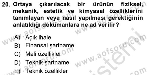 İşletme Bilgi Sistemleri Dersi 2025 - 2026 Yılı Yaz Okulu Sınav Soruları 20. Soru