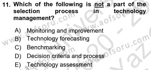 Organization Theory and Design Dersi 2020 - 2021 Yılı Yaz Okulu Sınav Soruları 11. Soru