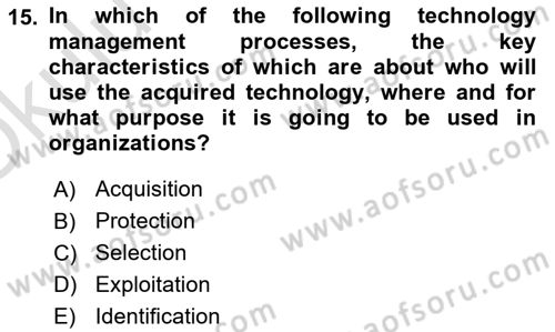 Organization Theory and Design Dersi 2020 - 2021 Yılı Yaz Okulu Sınav Soruları 15. Soru