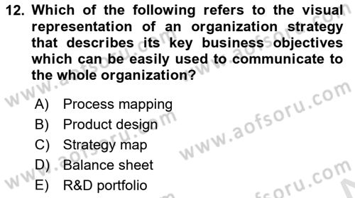 Organization Theory and Design Dersi 2021 - 2022 Yılı (Vize) Ara Sınav Soruları 12. Soru