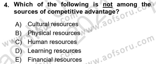 Organization Theory and Design Dersi 2021 - 2022 Yılı (Vize) Ara Sınav Soruları 4. Soru