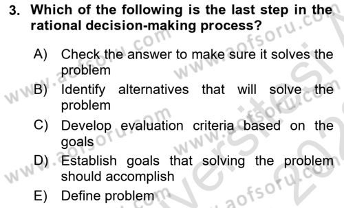 Organization Theory and Design Dersi 2021 - 2022 Yılı (Final) Dönem Sonu Sınav Soruları 3. Soru