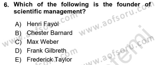 Organization Theory and Design Dersi 2021 - 2022 Yılı Yaz Okulu Sınav Soruları 6. Soru