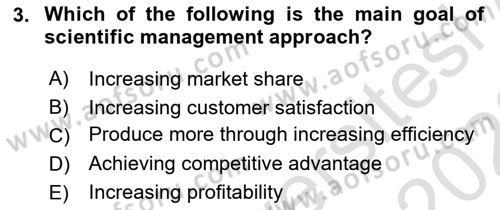 Organization Theory and Design Dersi 2022 - 2023 Yılı (Vize) Ara Sınav Soruları 3. Soru