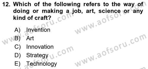 Organization Theory and Design Dersi 2022 - 2023 Yılı (Final) Dönem Sonu Sınav Soruları 12. Soru
