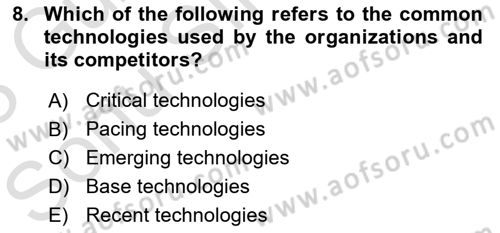 Organization Theory and Design Dersi 2022 - 2023 Yılı (Final) Dönem Sonu Sınav Soruları 8. Soru