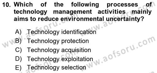Organization Theory and Design Dersi 2022 - 2023 Yılı Yaz Okulu Sınav Soruları 10. Soru