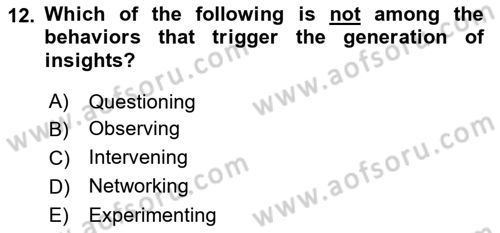 Organization Theory and Design Dersi 2022 - 2023 Yılı Yaz Okulu Sınav Soruları 12. Soru