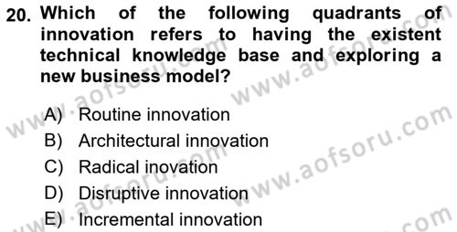 Organization Theory and Design Dersi 2022 - 2023 Yılı Yaz Okulu Sınav Soruları 20. Soru