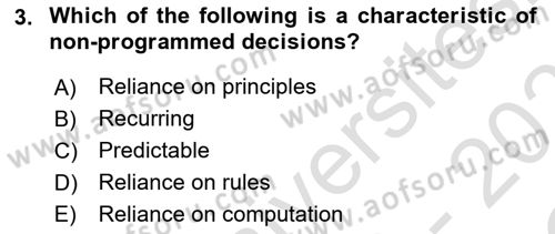 Organization Theory and Design Dersi 2022 - 2023 Yılı Yaz Okulu Sınav Soruları 3. Soru