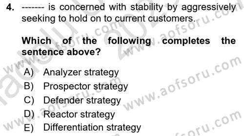 Organization Theory and Design Dersi 2023 - 2024 Yılı (Vize) Ara Sınav Soruları 4. Soru