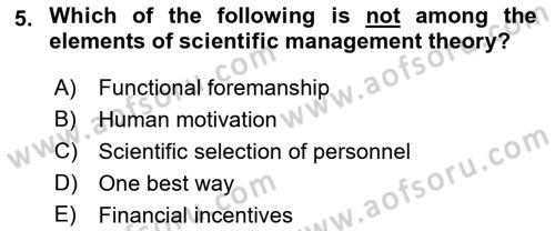 Organization Theory and Design Dersi 2023 - 2024 Yılı (Vize) Ara Sınav Soruları 5. Soru