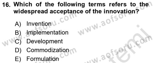Organization Theory and Design Dersi 2023 - 2024 Yılı (Final) Dönem Sonu Sınav Soruları 16. Soru