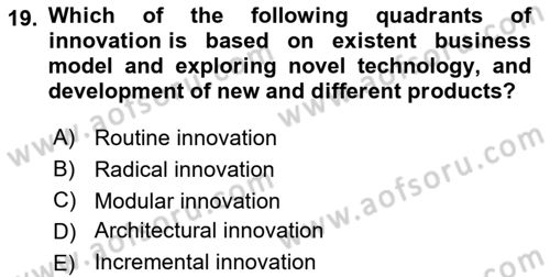 Organization Theory and Design Dersi 2023 - 2024 Yılı (Final) Dönem Sonu Sınav Soruları 19. Soru