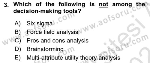 Organization Theory and Design Dersi 2023 - 2024 Yılı (Final) Dönem Sonu Sınav Soruları 3. Soru