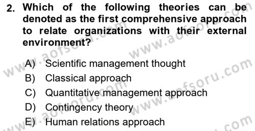 Organization Theory and Design Dersi 2023 - 2024 Yılı Yaz Okulu Sınav Soruları 2. Soru