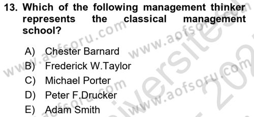 Organization Theory and Design Dersi 2024 - 2025 Yılı (Final) Dönem Sonu Sınav Soruları 13. Soru