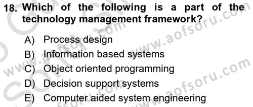 Organization Theory and Design Dersi 2024 - 2025 Yılı (Final) Dönem Sonu Sınav Soruları 18. Soru