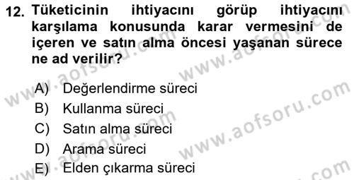 Pazarlamaya Giriş Dersi 2020 - 2021 Yılı Yaz Okulu Sınav Soruları 12. Soru