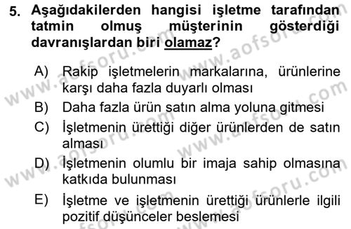 Pazarlamaya Giriş Dersi 2020 - 2021 Yılı Yaz Okulu Sınav Soruları 5. Soru