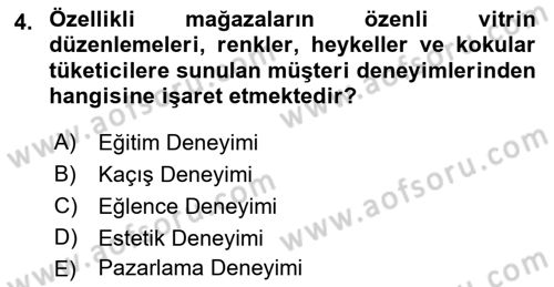 Pazarlamaya Giriş Dersi 2021 - 2022 Yılı (Vize) Ara Sınavı 4. Soru