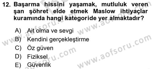 Pazarlamaya Giriş Dersi 2021 - 2022 Yılı (Final) Dönem Sonu Sınav Soruları 12. Soru