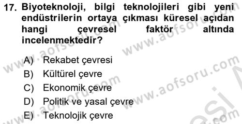 Pazarlamaya Giriş Dersi 2021 - 2022 Yılı (Final) Dönem Sonu Sınav Soruları 17. Soru