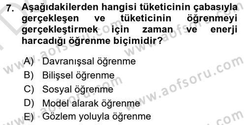 Pazarlamaya Giriş Dersi 2021 - 2022 Yılı (Final) Dönem Sonu Sınav Soruları 7. Soru
