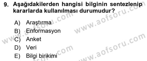 Pazarlamaya Giriş Dersi 2021 - 2022 Yılı (Final) Dönem Sonu Sınav Soruları 9. Soru