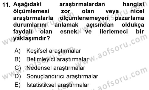 Pazarlamaya Giriş Dersi 2021 - 2022 Yılı Yaz Okulu Sınav Soruları 11. Soru