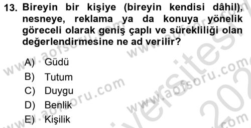 Pazarlamaya Giriş Dersi 2021 - 2022 Yılı Yaz Okulu Sınav Soruları 13. Soru