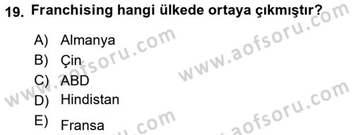 Pazarlamaya Giriş Dersi 2021 - 2022 Yılı Yaz Okulu Sınav Soruları 19. Soru