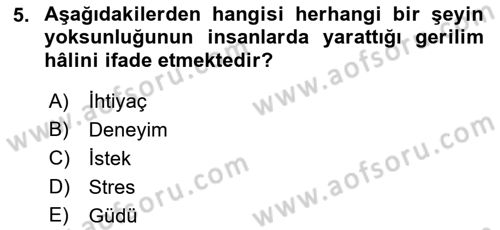 Pazarlamaya Giriş Dersi 2021 - 2022 Yılı Yaz Okulu Sınav Soruları 5. Soru