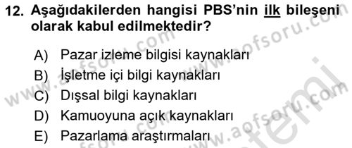 Pazarlamaya Giriş Dersi 2022 - 2023 Yılı Yaz Okulu Sınav Soruları 12. Soru