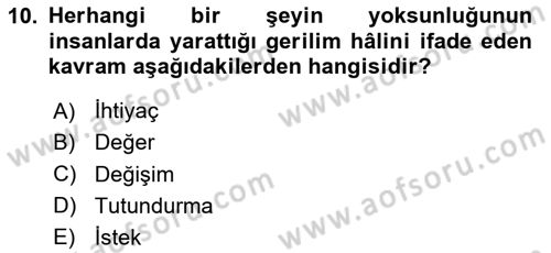 Pazarlamaya Giriş Dersi 2023 - 2024 Yılı (Vize) Ara Sınav Soruları 10. Soru