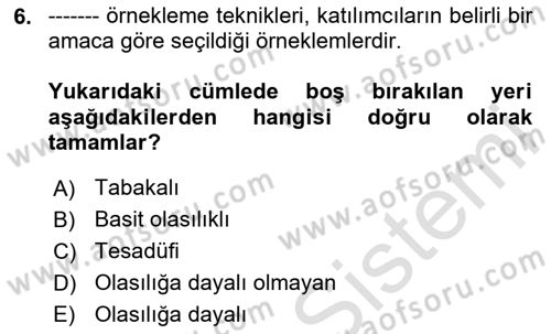 Pazarlamaya Giriş Dersi 2023 - 2024 Yılı (Final) Dönem Sonu Sınav Soruları 6. Soru