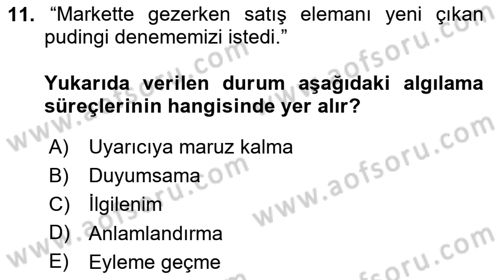Pazarlamaya Giriş Dersi 2023 - 2024 Yılı Yaz Okulu Sınav Soruları 11. Soru