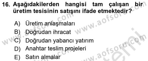 Pazarlamaya Giriş Dersi 2023 - 2024 Yılı Yaz Okulu Sınav Soruları 16. Soru