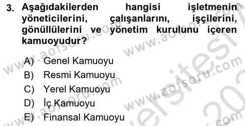 Pazarlamaya Giriş Dersi 2023 - 2024 Yılı Yaz Okulu Sınav Soruları 3. Soru