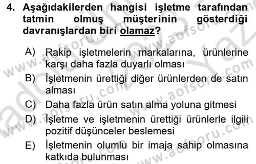Pazarlamaya Giriş Dersi 2023 - 2024 Yılı Yaz Okulu Sınav Soruları 4. Soru