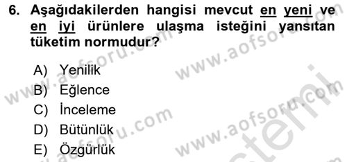 Pazarlamaya Giriş Dersi 2023 - 2024 Yılı Yaz Okulu Sınav Soruları 6. Soru